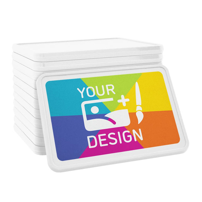 Fichas de plastico rectangular en blanco personalizadas 50x35 mm - 100 unidades