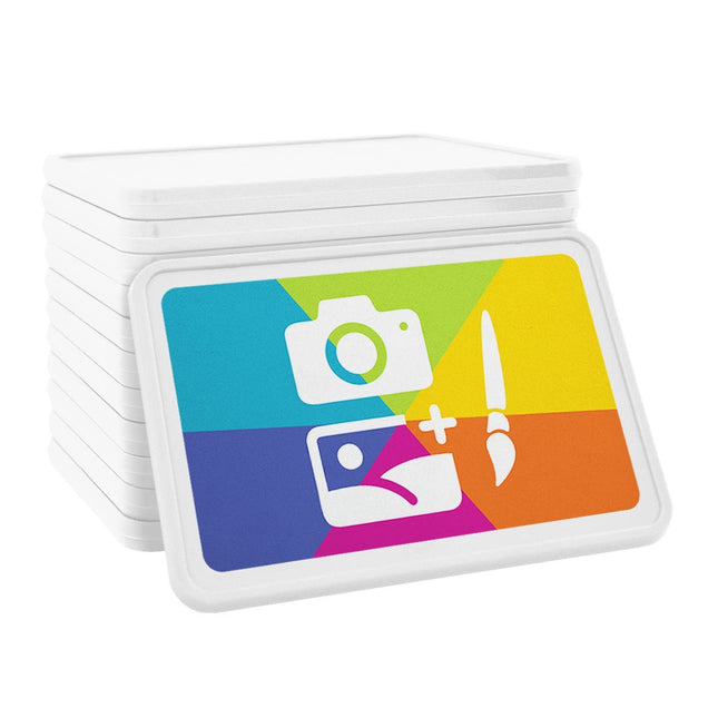 Fichas de plastico rectangular en blanco personalizadas 50x35 mm - 100 unidades