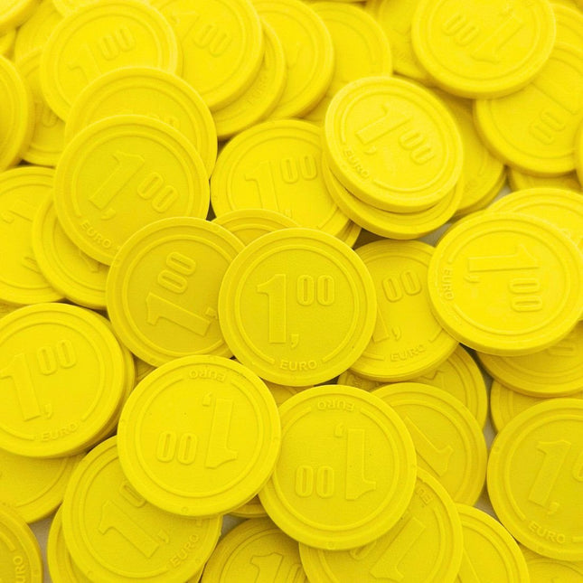 Fichas de plástico con €1,00 en relieve Ø23 mm - 250 unidades