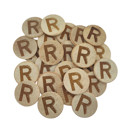 Fichas de madera grabadas personalizadas Ø37 mm - 100 unidades