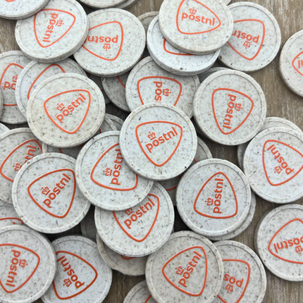 Fichas en fibra de madera Ø23 mm - 100 unidades