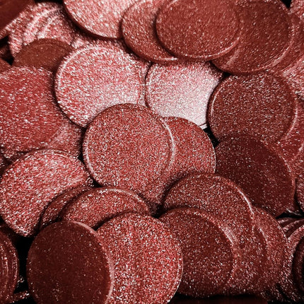 Fichas de plastico con brillantina  Ø29 mm - 100 unidades