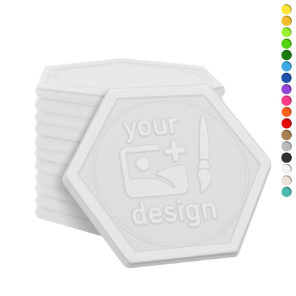 Ficha de plastico hexagono personalizadas Ø29mm - 1000 unidades