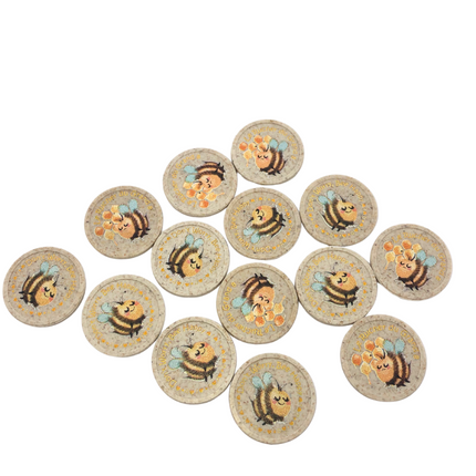 Fichas en fibra de madera personalizadas Ø23 mm - 100 unidades