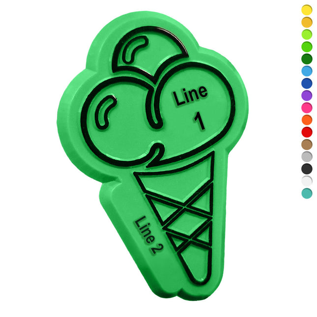Fichas personalizadas cono de helado en relieve 50 x 33 mm - 1000 unidades