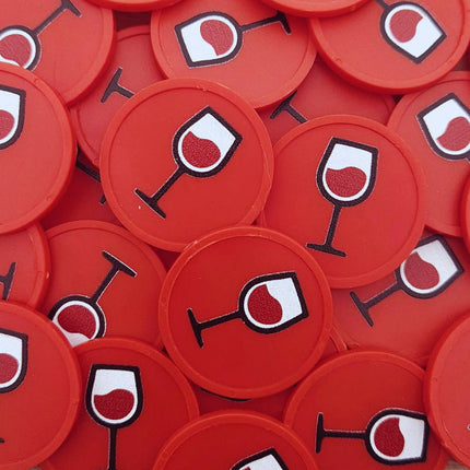 Fichas de plástico copa de vino Ø29 mm - 100 unidades