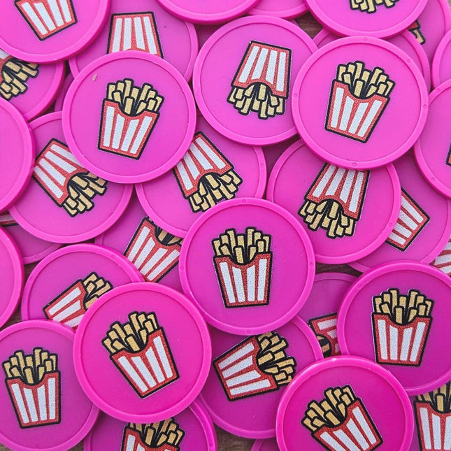 Fichas de plastico patatas fritas Ø29 mm - 100 unidades