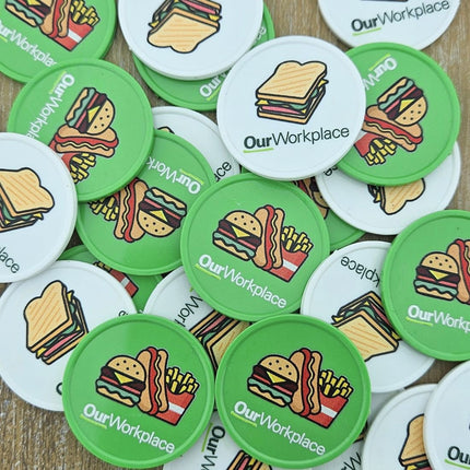 Fichas de plastico personalizadas  Ø35 mm - 100 unidades