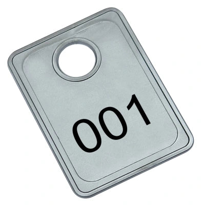 Ficha para guardarropa plateada  Tiffany 36 x 50 mm Personalizada - Por unidad