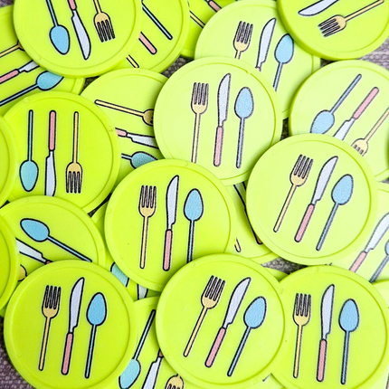 Fichas de plastico cubiertos en color Ø29 mm - 100 unidades