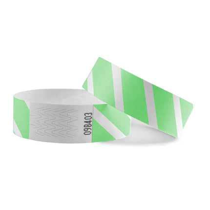 Pulseras de Tyvek con rayas - 100 unidades