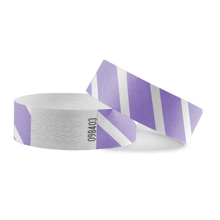 Pulseras de Tyvek con rayas - 100 unidades