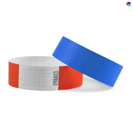 Pulseras de Tyvek mezcla de 10 colores - 100 unidades