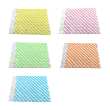 Pulseras de Tyvek rayadas 
mezcla de colores  - 100 unidades