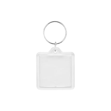 Llavero acrilico cuadrado transparente 40x40mm - Por unidad