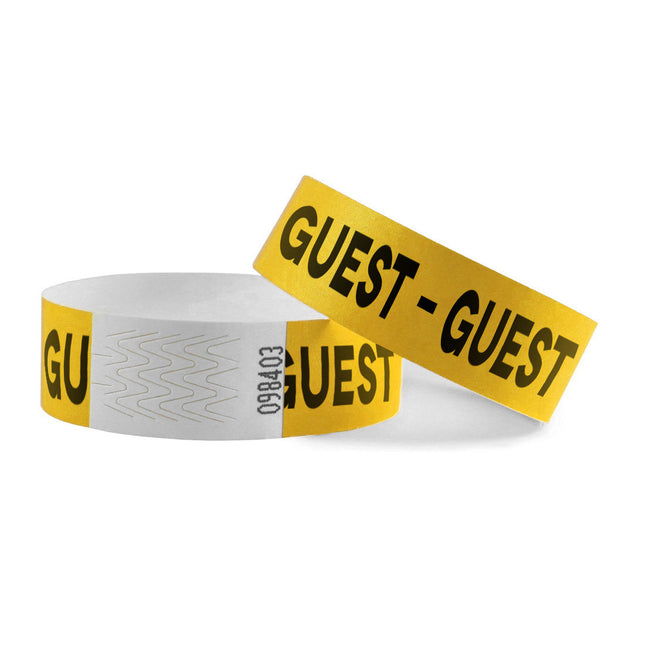 Pulseras de Tyrex amarillo GUEST  - 100 unidades
