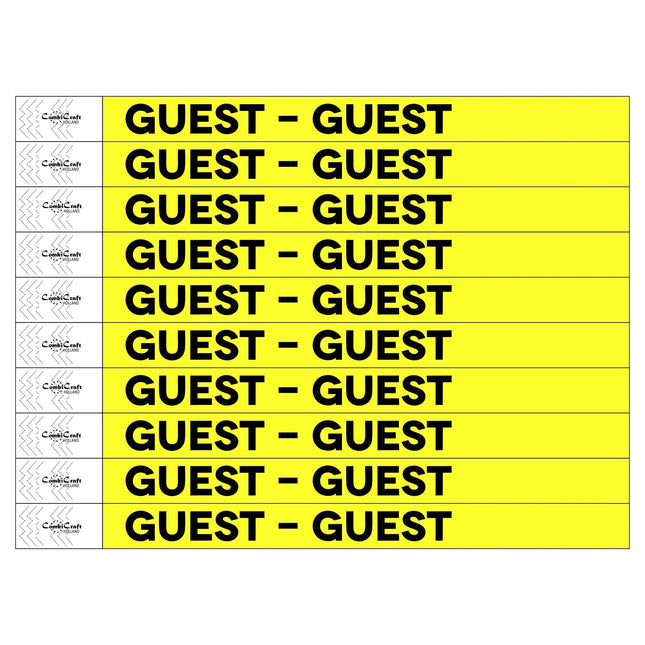 Pulseras de Tyrex amarillo GUEST  - 100 unidades