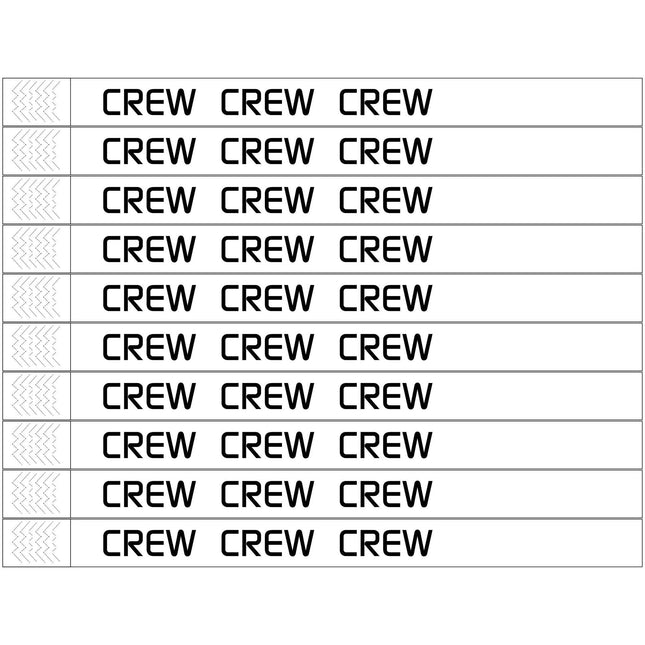 Pulseras de Tyrex blanco CREW - 100 unidades
