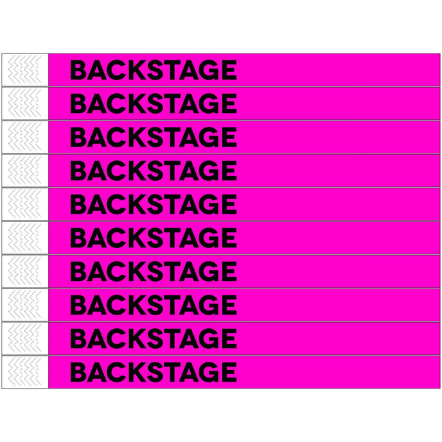 Pulseras de Tyrex rosado BACKSTAGE  - 100 unidades