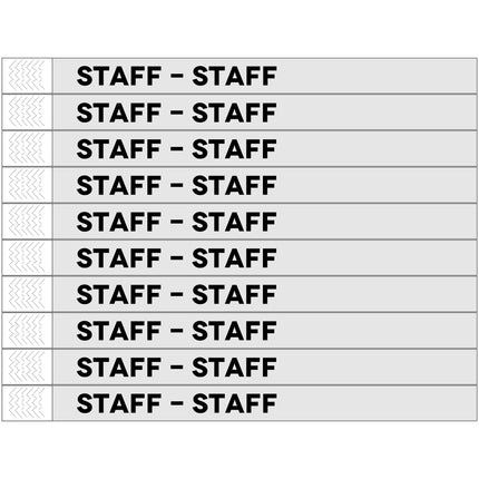 Pulseras de Tyrex plateado STAFF - 100 unidades