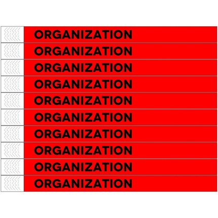 Pulseras de Tyrex rojo 
ORGANIZATION - 100 unidades