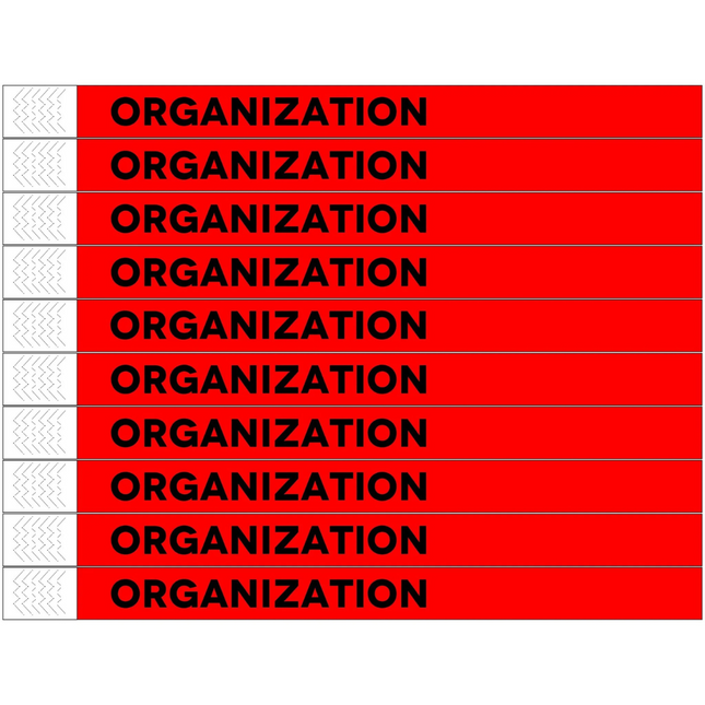 Pulseras de Tyrex rojo 
ORGANIZATION - 100 unidades