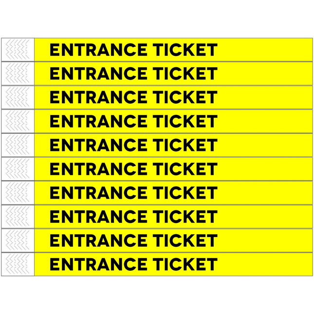 Pulseras de Tyrex Entrance Ticket - 100 unidades