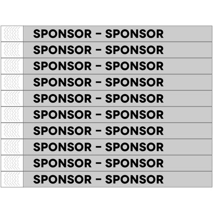 Pulseras de Tyrex plateado SPONSOR  - 100 unidades