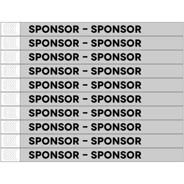 Pulseras de Tyrex plateado SPONSOR  - 100 unidades