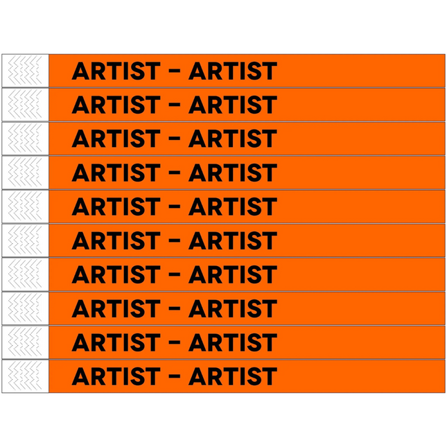 Pulseras de Tyrex naranja 
ARTIST  - 100 unidades