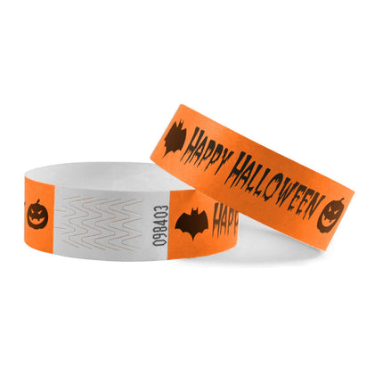 Pulseras de Tyrex naranja 
Halloween - 100 unidades