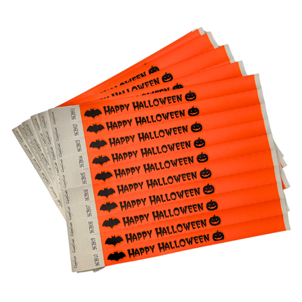 Pulseras de Tyrex naranja 
Halloween - 100 unidades