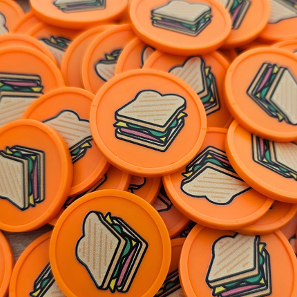 Fichas de plastico sandwich Ø29mm - 100 unidades