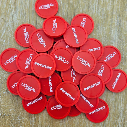 Fichas de plastico impresas Ø23mm - 100 unidades