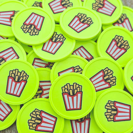 Fichas de plastico patatas fritas Ø29 mm - 100 unidades