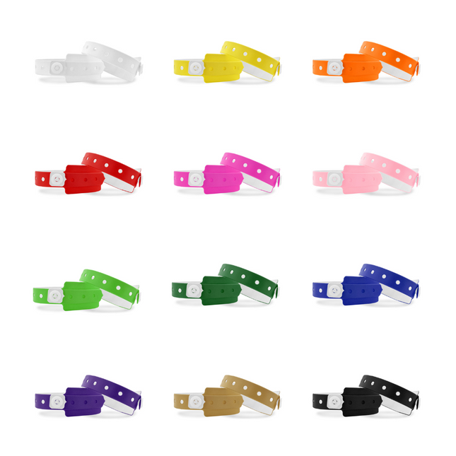 pulseras de vinilo blanco 250x26 mm - 100 unidades