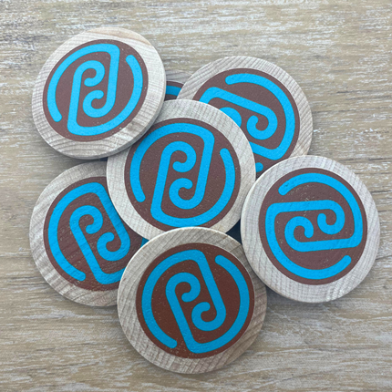 Fichas de madera personalizadas impresas Ø50 mm - 100 unidades