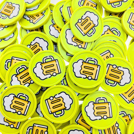 Fichas de plastico jarra de cerveza Ø29 mm - 100 unidades