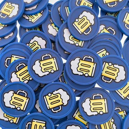 Fichas de plastico jarra de cerveza Ø29 mm - 100 unidades