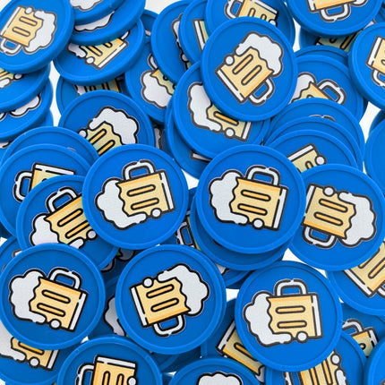 Fichas de plastico jarra de cerveza Ø29 mm - 100 unidades