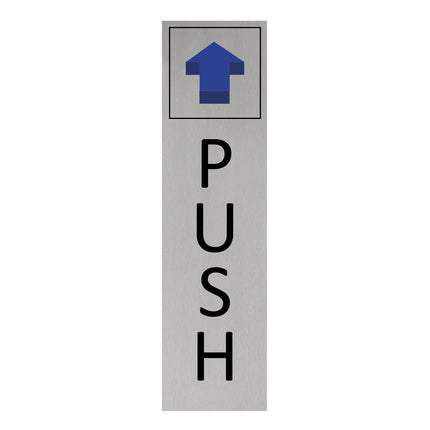 Aluminum door sign push vertical