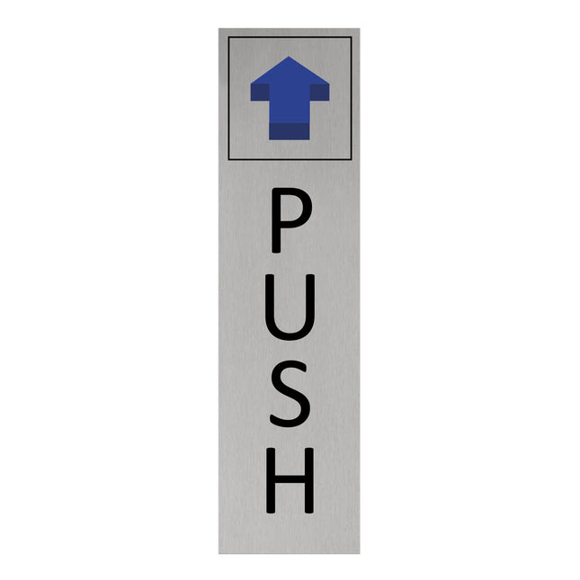 Aluminum door sign push vertical