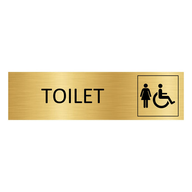 Women's toilet gold door sign 165x45mm - 1 pc