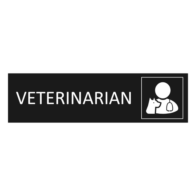 Veterinarian black door sign 165x45mm - 1 pc