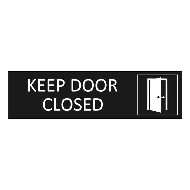 Keep door closed black door sign 165x45mm - 1 pc