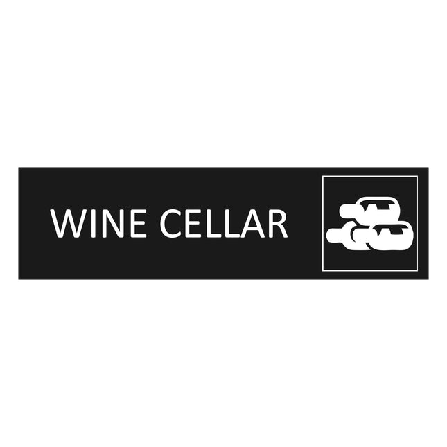 Wine cellar black door sign 165x45mm - 1 pc