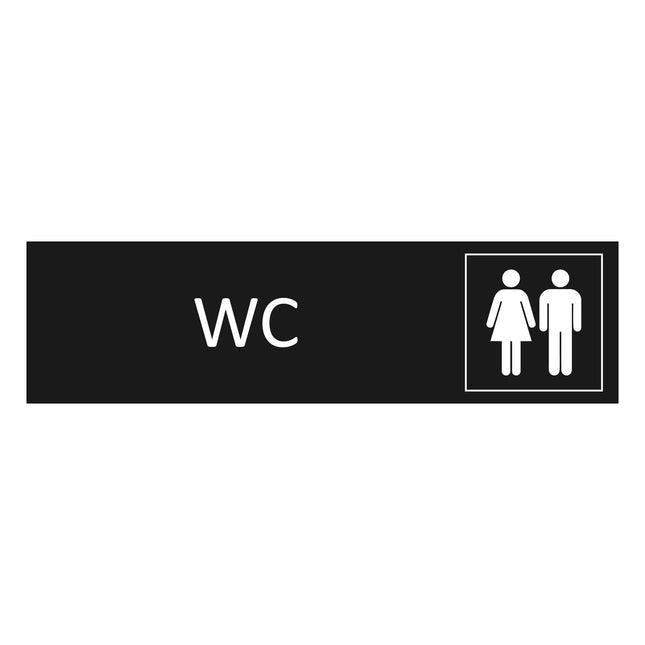 WC black door sign 165x45mm - 1 pc
