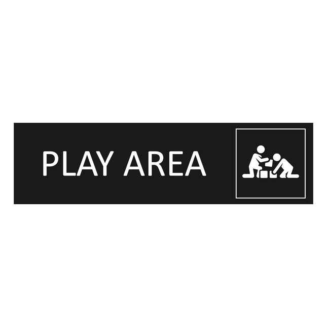 Play area black door sign 165x45mm - 1 pc