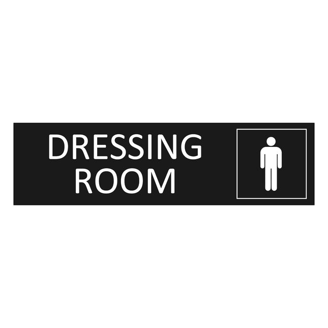Men's dressing room black door sign 165x45mm - 1 pc