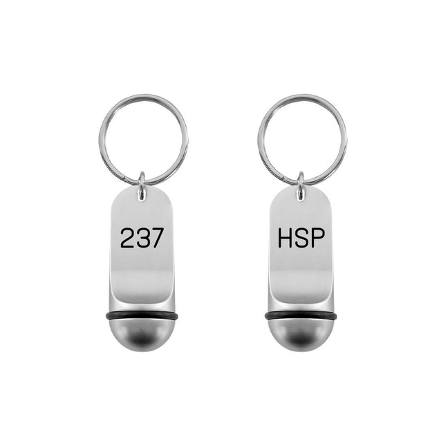 Llavero para hotel Petito plateado personalizable - por unindad